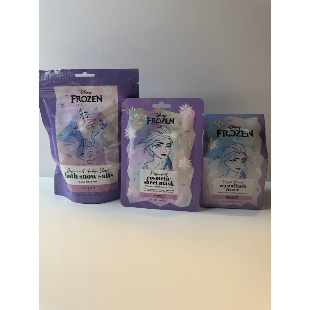Disney Frozen Spa Gift Set Trio Bath Salts Sheet Mask Bath Fizzer